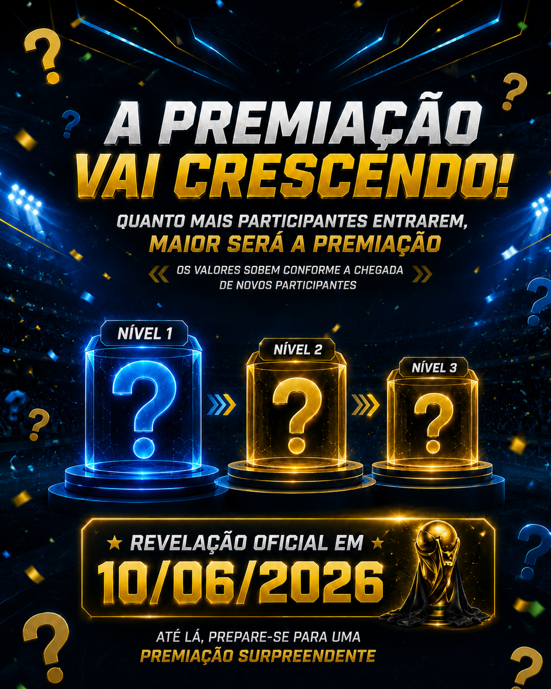 Premiação misteriosa do Bolão da Copa 2026 com revelação oficial em 10/06/2026